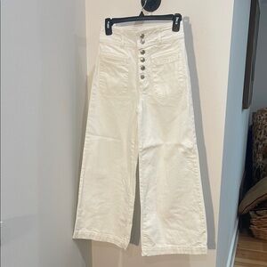 Free People Off-White Wide Leg Jeans